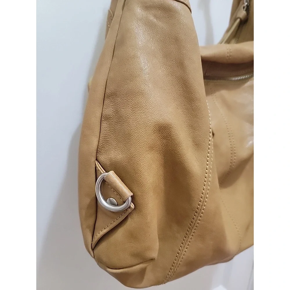 Chocolat Blu Pocket Hobo Bag Genuine Tan Leather Handbag Large Shoulder Purse